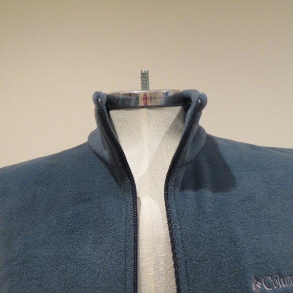 Men Large Blue Vest Columbia Fleece Lone Ridge Zipper Pocket Lightweight Warm - Picture 2 of 13